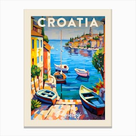 Rovinj Croatia 3 Fauvist Painting Travel Poster Canvas Print