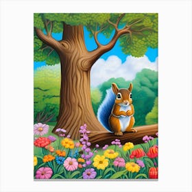 Squirrel In The Forest Canvas Print