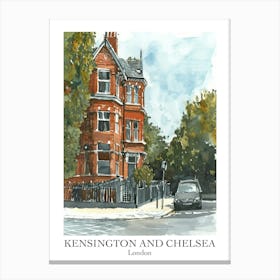 Kensington And Chelsea London Borough   Street Watercolour 7 Poster Canvas Print