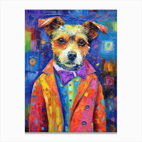 Purrsonal Elegance; Dog Inspired Oil Art Canvas Print