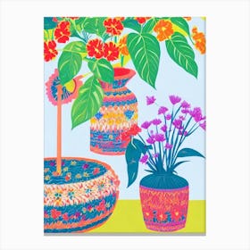 Carnation Eclectic Boho Plant Canvas Print