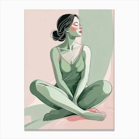 Calm Woman Portrait Art Print (2) Canvas Print