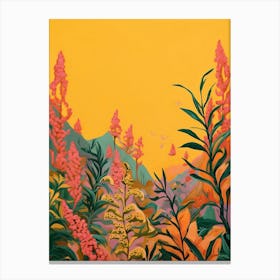 Boho Wildflower Painting Goldenrod 2 Canvas Print