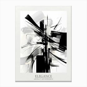 Elegance Abstract Black And White 3 Poster Canvas Print