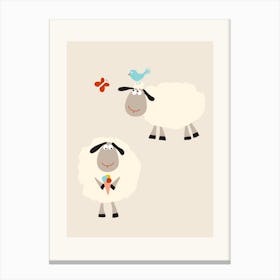 Sheep Ice-cream Butterfly Bird Canvas Print