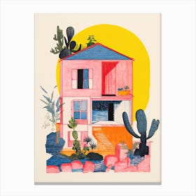 A House In Cape Town, Abstract Risograph Style 2 Canvas Print