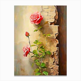 Roses On The Wall Canvas Print