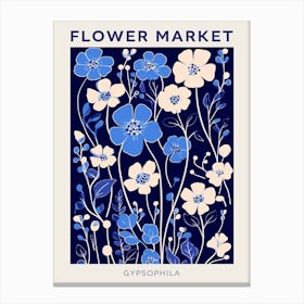 Blue Flower Market Poster Gypsophila 4 Canvas Print