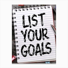 List Your Goals Canvas Print