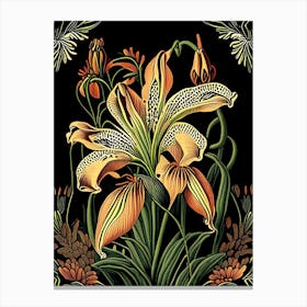 Tiger Lily 3 Floral Botanical Vintage Poster Flower Canvas Print