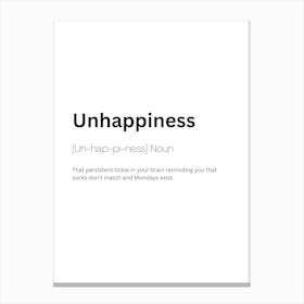 Unhappiness Definition Meaning Canvas Print