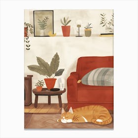 Cat In The Living Room Canvas Print