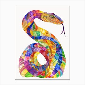 Cobra Colourful Watercolour 2 Canvas Print