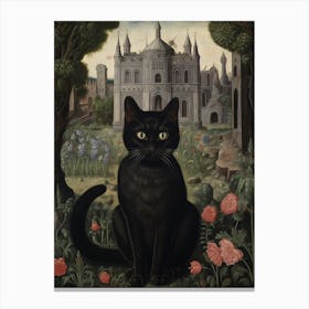 Cat In Front Of A Medieval Castle 7 Canvas Print