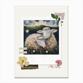 Scrapbook Sheep Fairycore Painting 2 Canvas Print
