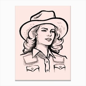Cowgirl Pink Portrait Canvas Print