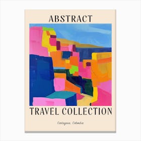 Abstract Travel Collection Poster Cartagena Colombia 2 Canvas Print