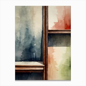 Watercolor Of A Shelf Canvas Print