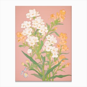 Freesias Flower Big Bold Illustration 2 Canvas Print