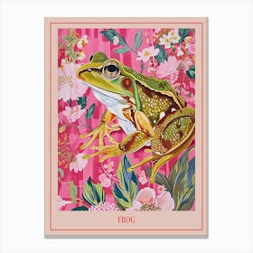 Floral Animal Painting Frog 4 Poster Canvas Print