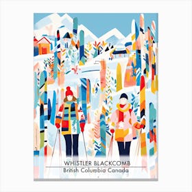 Whistler Blackcomb   British Columbia Canada, Ski Resort Poster Illustration 5 Canvas Print