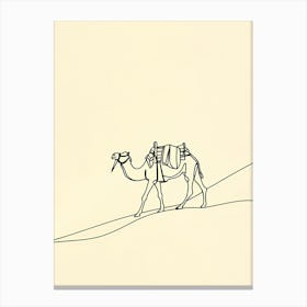 Camel In The Desert Canvas Print