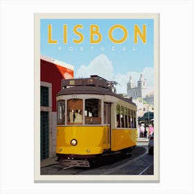 Lisbon Portugal Travel Poster Canvas Print