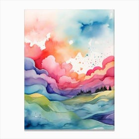 Watercolor Landscape Painting 2 Canvas Print