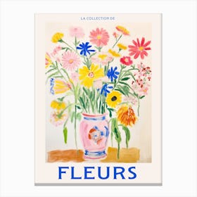 French Flower Poster Daisy Canvas Print
