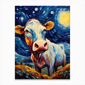 Van Cow, Vincent Van Gogh Inspired Canvas Print
