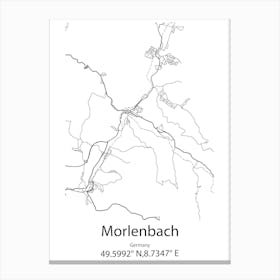 Morlenbach,Germany Minimalist Map Canvas Print