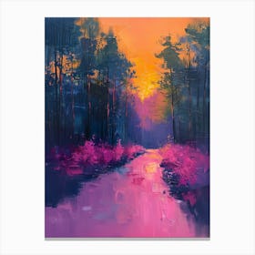 Sunset In The Woods 3 Canvas Print