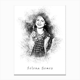 Selena Gomez Drawing Canvas Print