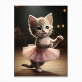 Cute Kitten In A Pink Tutu Canvas Print