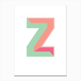 Tropical Initial Z Canvas Print