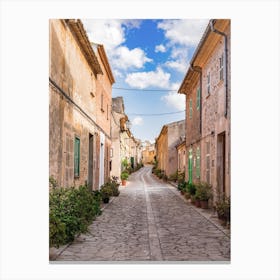 Mallorca Spain Narrow Street In The Old Town Canvas Print