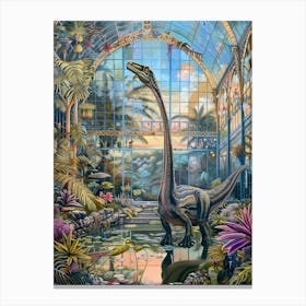 Dinosaur In The Glass Greenhouse 1 Canvas Print