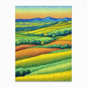 Fields of Splendor: Nature's Canvas Landscape Painting Canvas Print