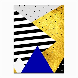 Gold Abstract Blue Canvas Print