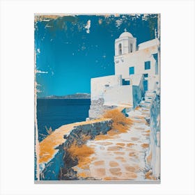 Mykonos Retro Polaroid Style 4 Canvas Print