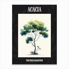 Acacia Tree Pixel Illustration 4 Poster Canvas Print