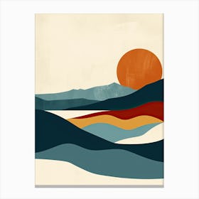 Sunset In The Mountains, Hygge 1 Canvas Print