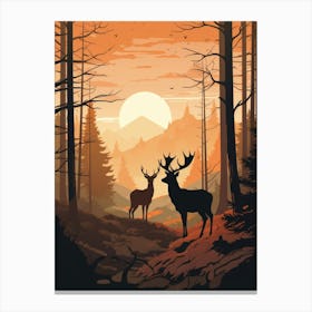 Deer In The Forest 4 Canvas Print