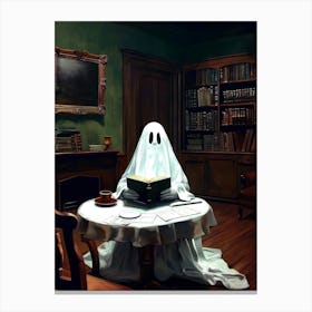 Ghost Reading A Book 2 Canvas Print