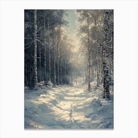 Birch Forest, Monochrome, Charcoal Style Toile