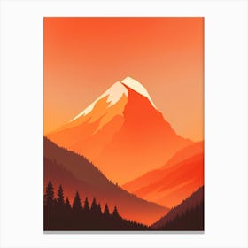 Misty Mountains Vertical Background In Orange Tone 29 Canvas Print