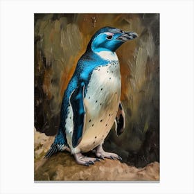 Galapagos Penguin Oamaru Blue Penguin Colony Colour Block Painting 3 Canvas Print