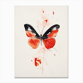 Butterfly in Ink Canvas Print