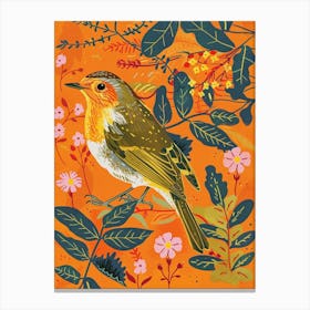Spring Birds European Robin 2 Canvas Print