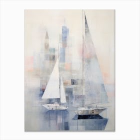 Sailboats In The Harbor 1 Canvas Print